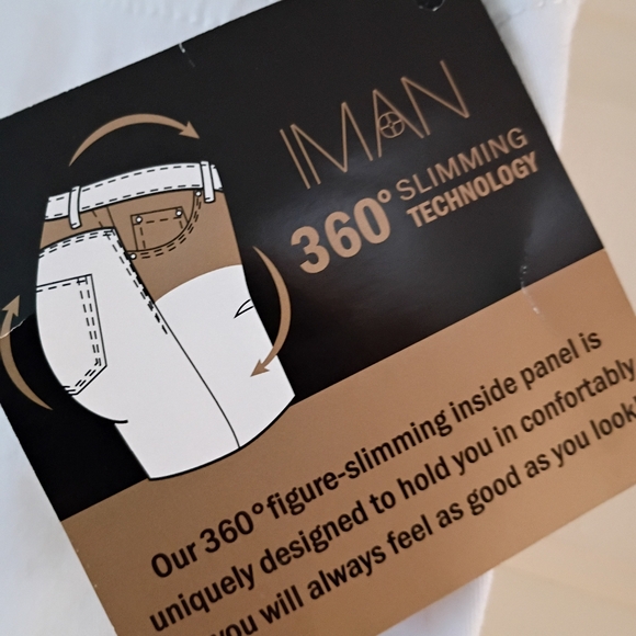 NET.IMAN Women's Crisp White Cropped Jeans Slimming t.echnologi.west 20" - Picture 9 of 10